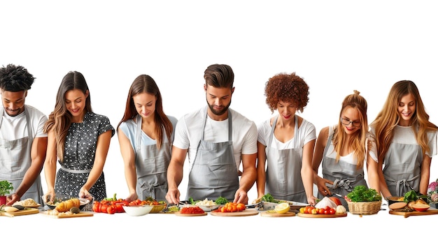 Colaj persoane gătind împreună